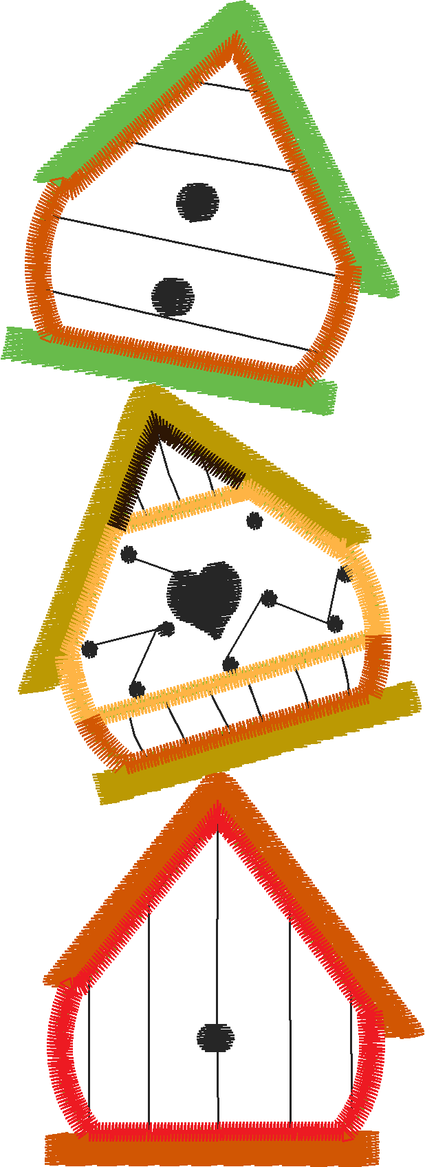 Applique - Bird Houses  (5)
