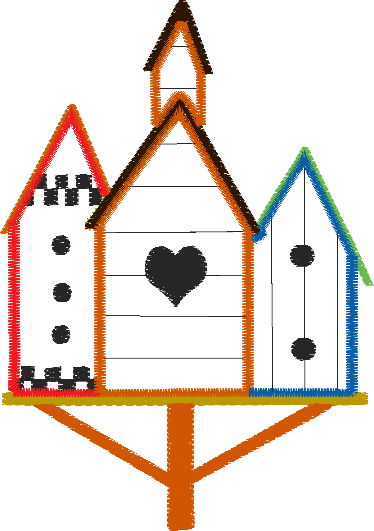 Applique - Bird Houses  (6)