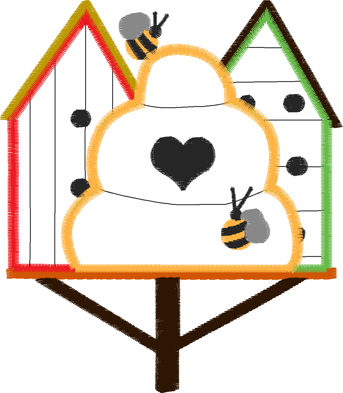 Applique - Bird Houses  (7)