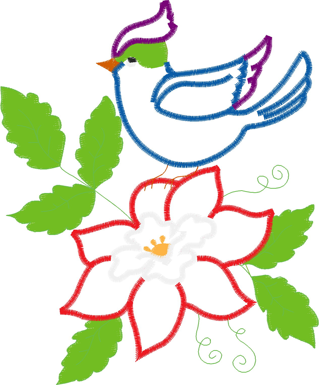 Applique - Birds & Flowers 1 (6)