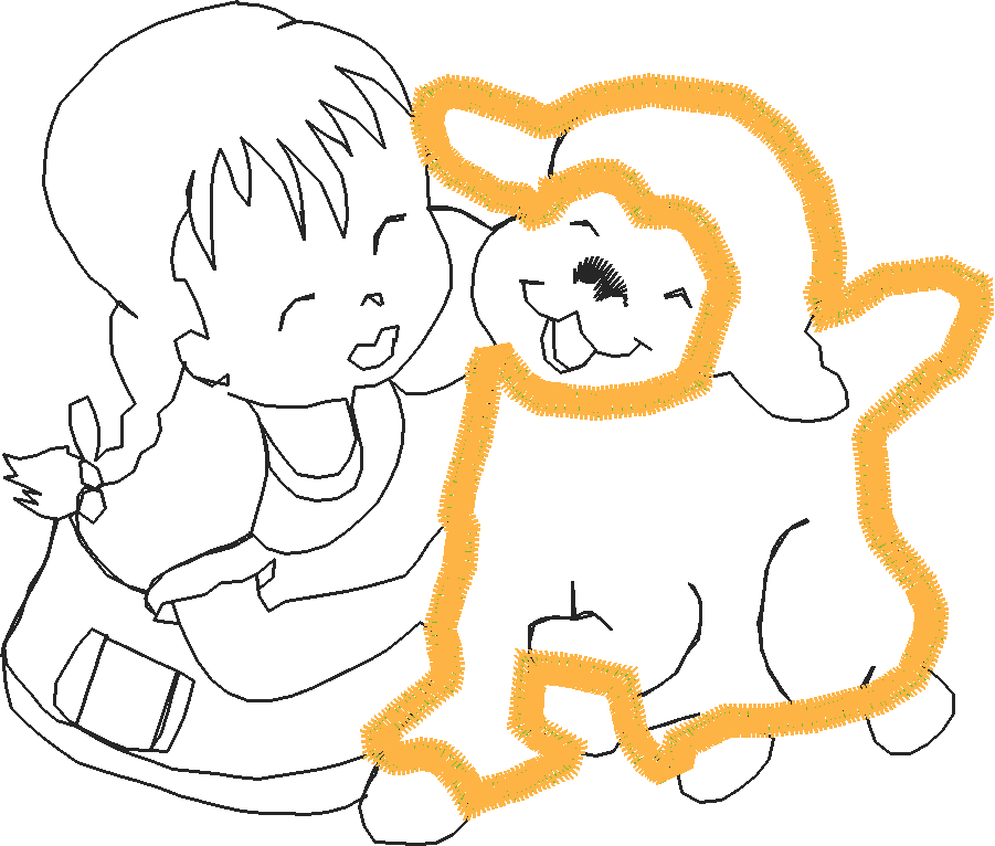 Applique - Girl With Lamb  (1)