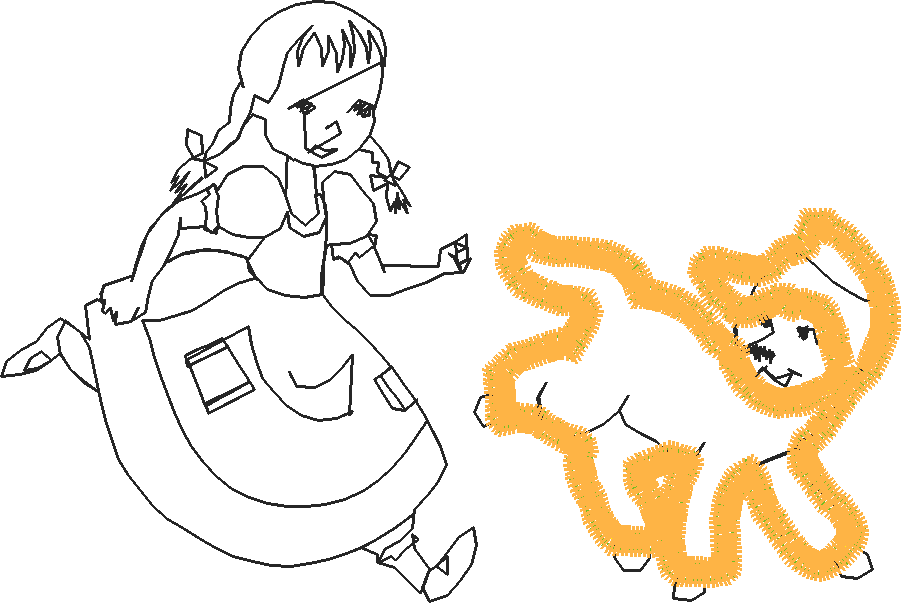 Applique - Girl With Lamb  (10)