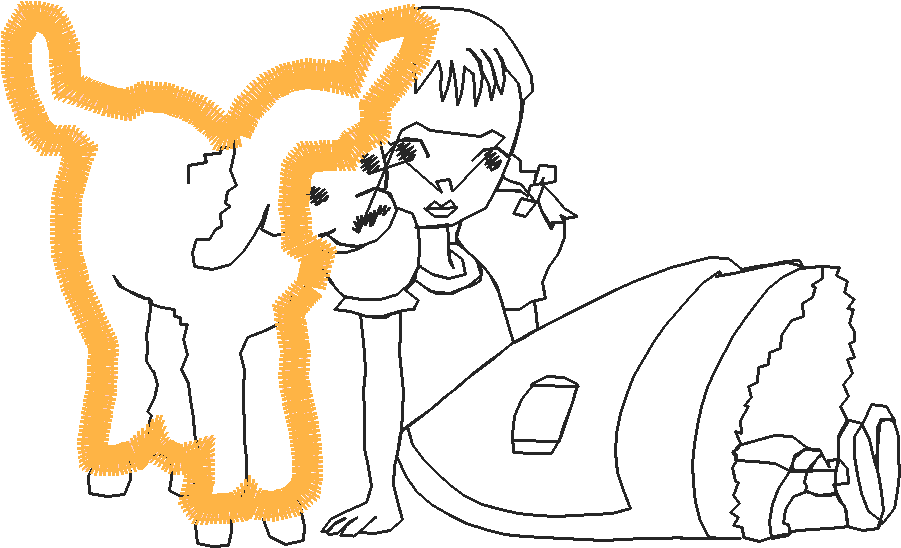 Applique - Girl With Lamb  (2)