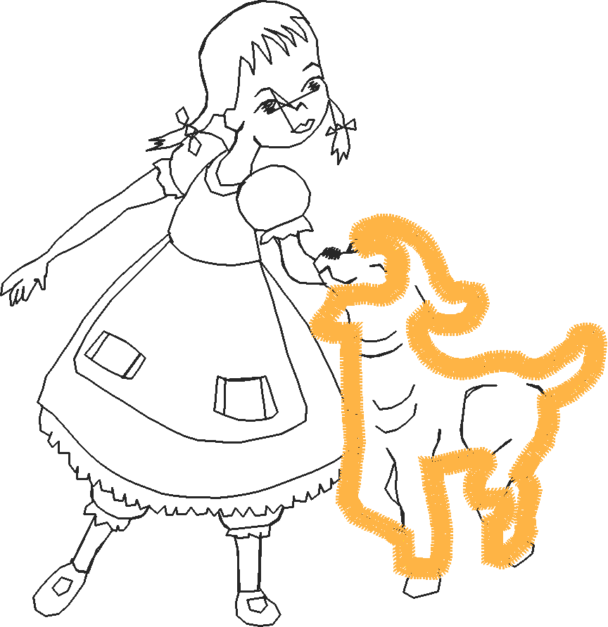 Applique - Girl With Lamb  (3)