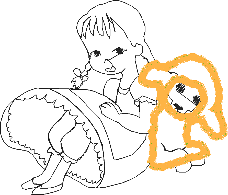 Applique - Girl With Lamb  (5)