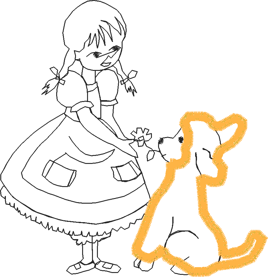 Applique - Girl With Lamb  (8)