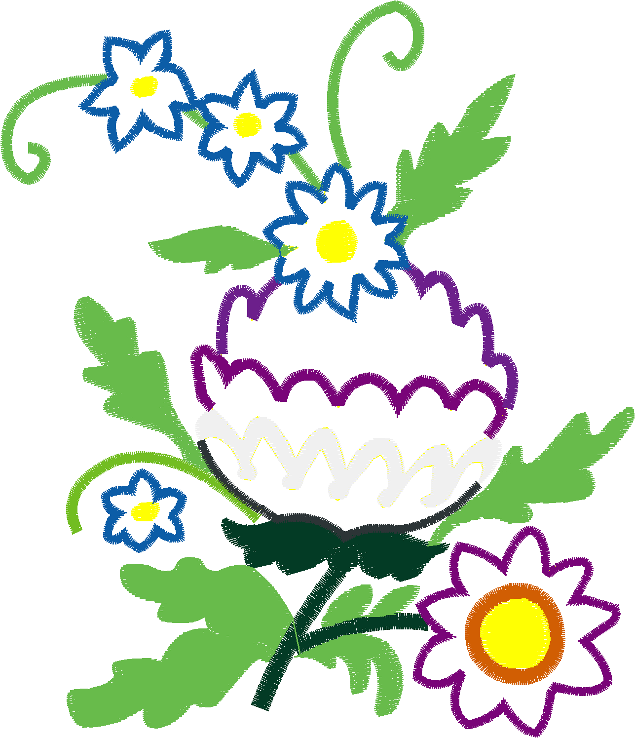 Applique - Jacobean Flowers  (2)