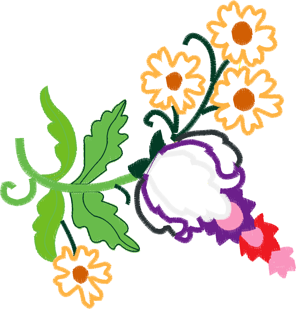 Applique - Jacobean Flowers  (3)