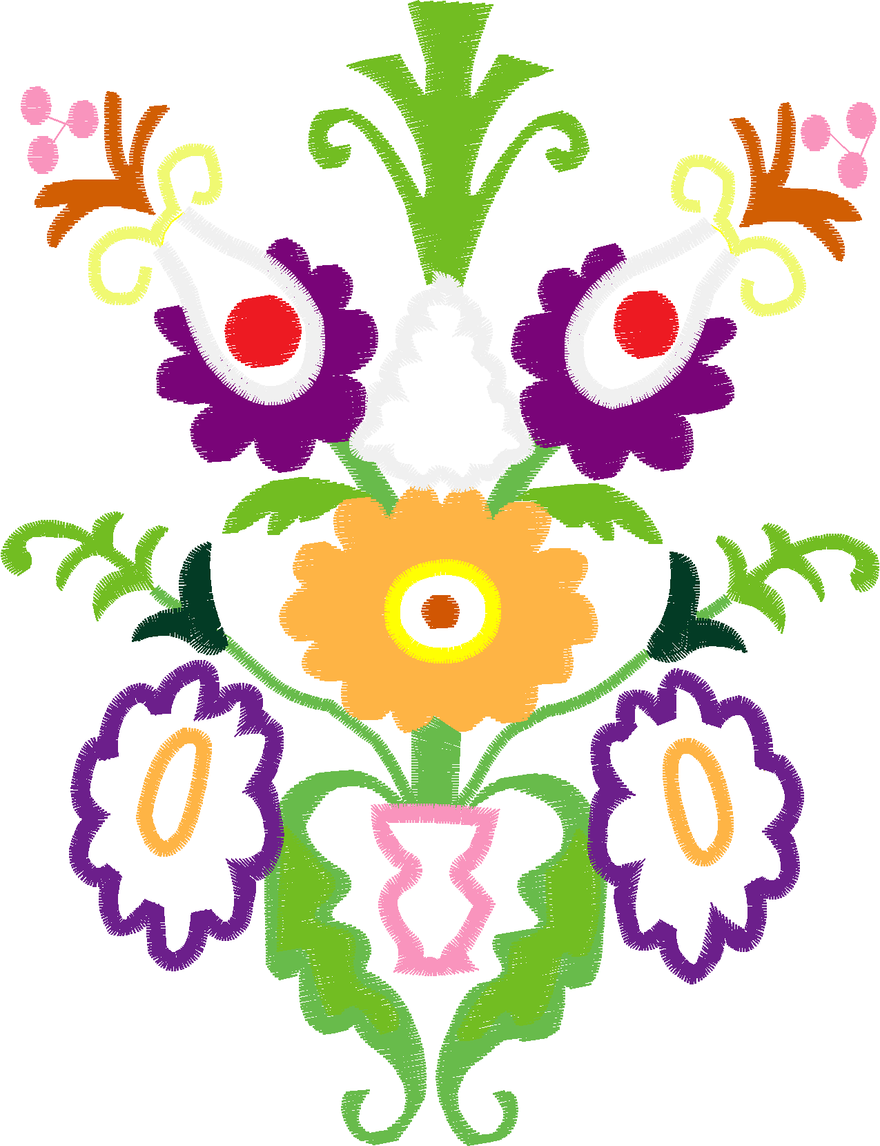 Applique - Jacobean Flowers  (5)