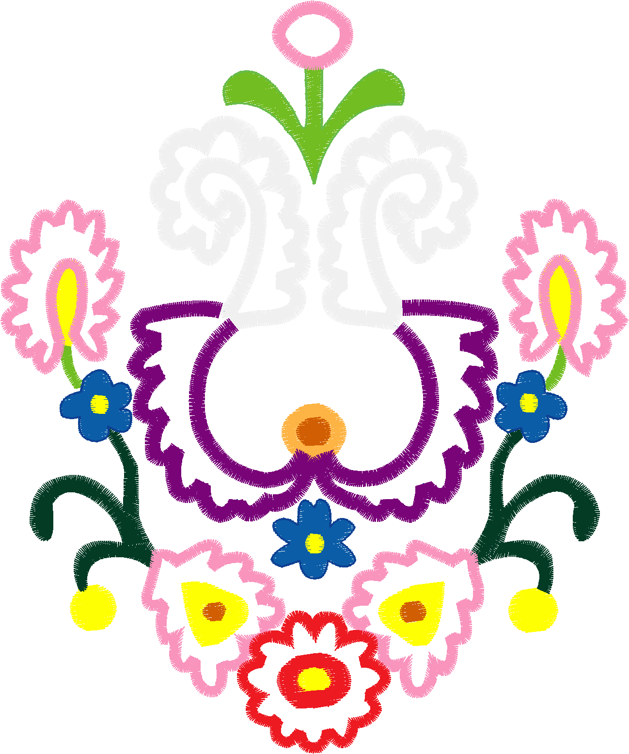 Applique - Jacobean Flowers  (6)