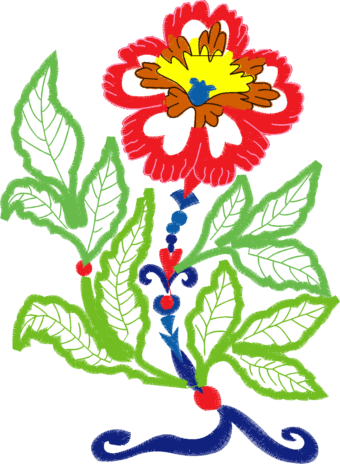 Applique - Jacobean Flowers  (7)