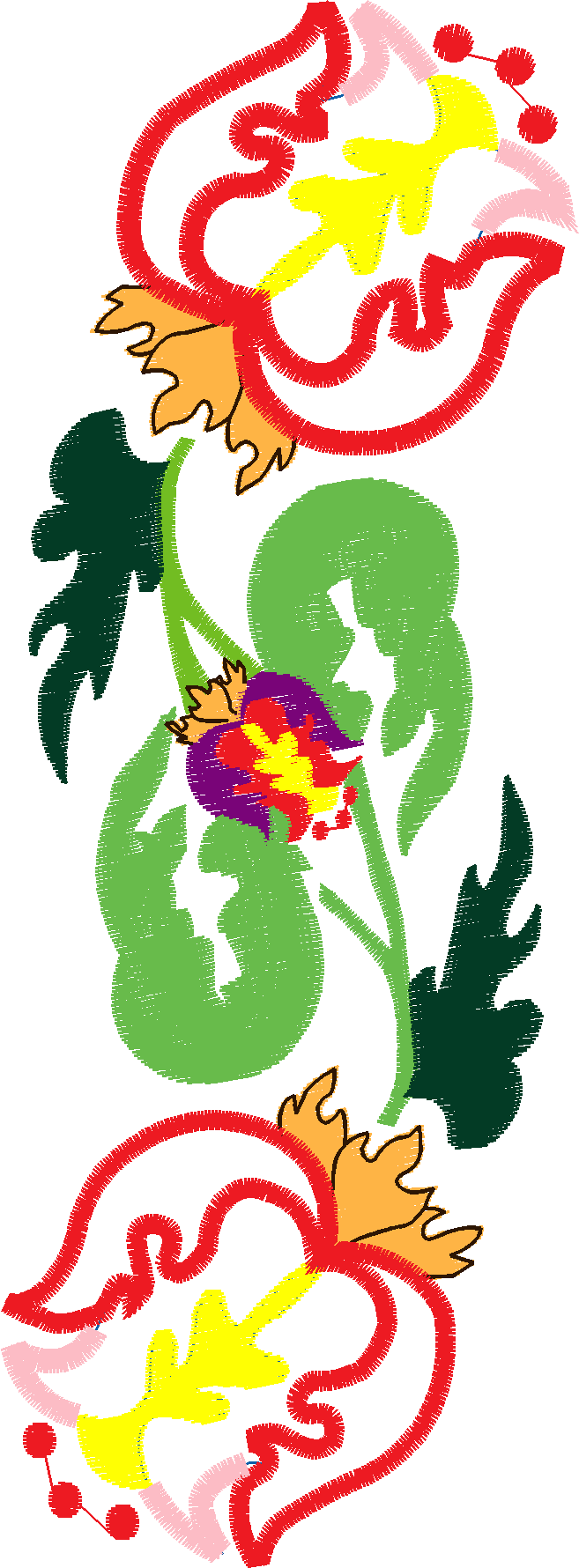 Applique - Jacobean Flowers  (8)