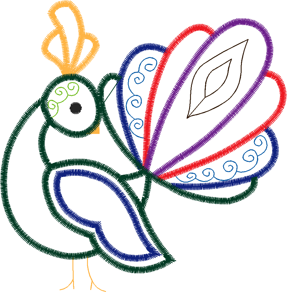 Applique - Peacocks  (3)