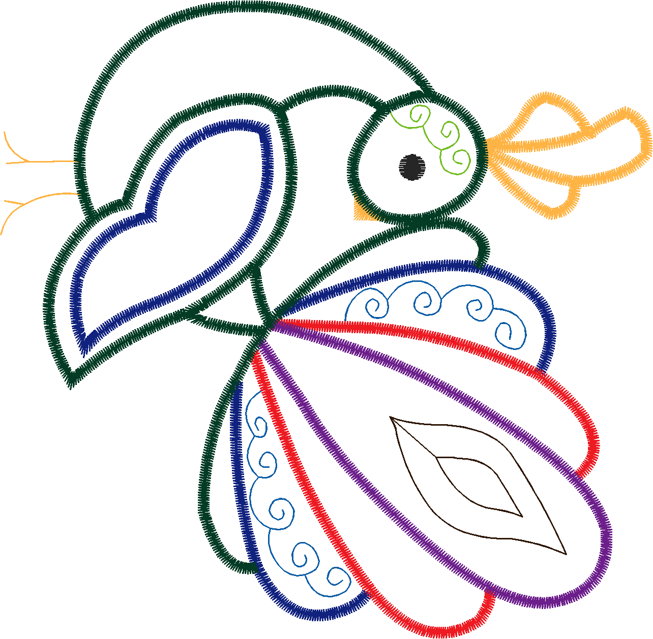 Applique - Peacocks  (4)