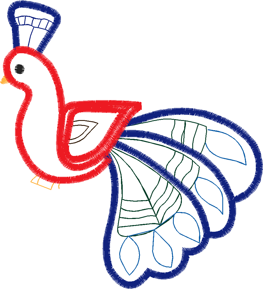 Applique - Peacocks  (5)