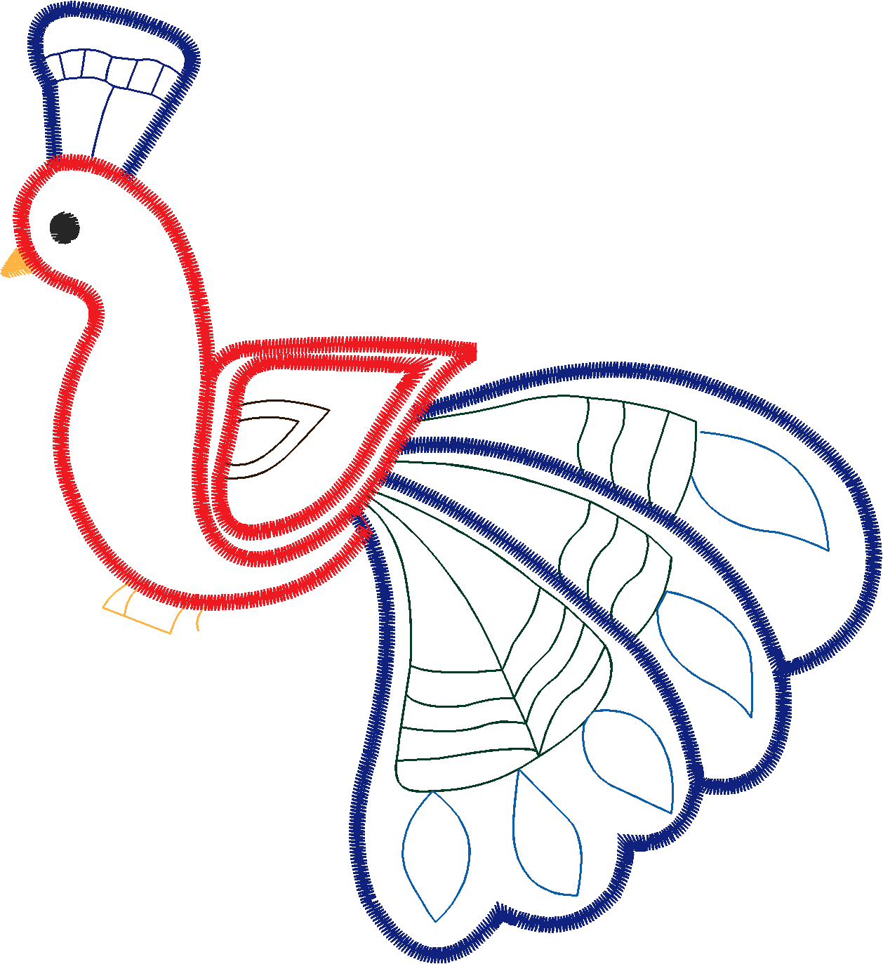 Applique - Peacocks  (6)