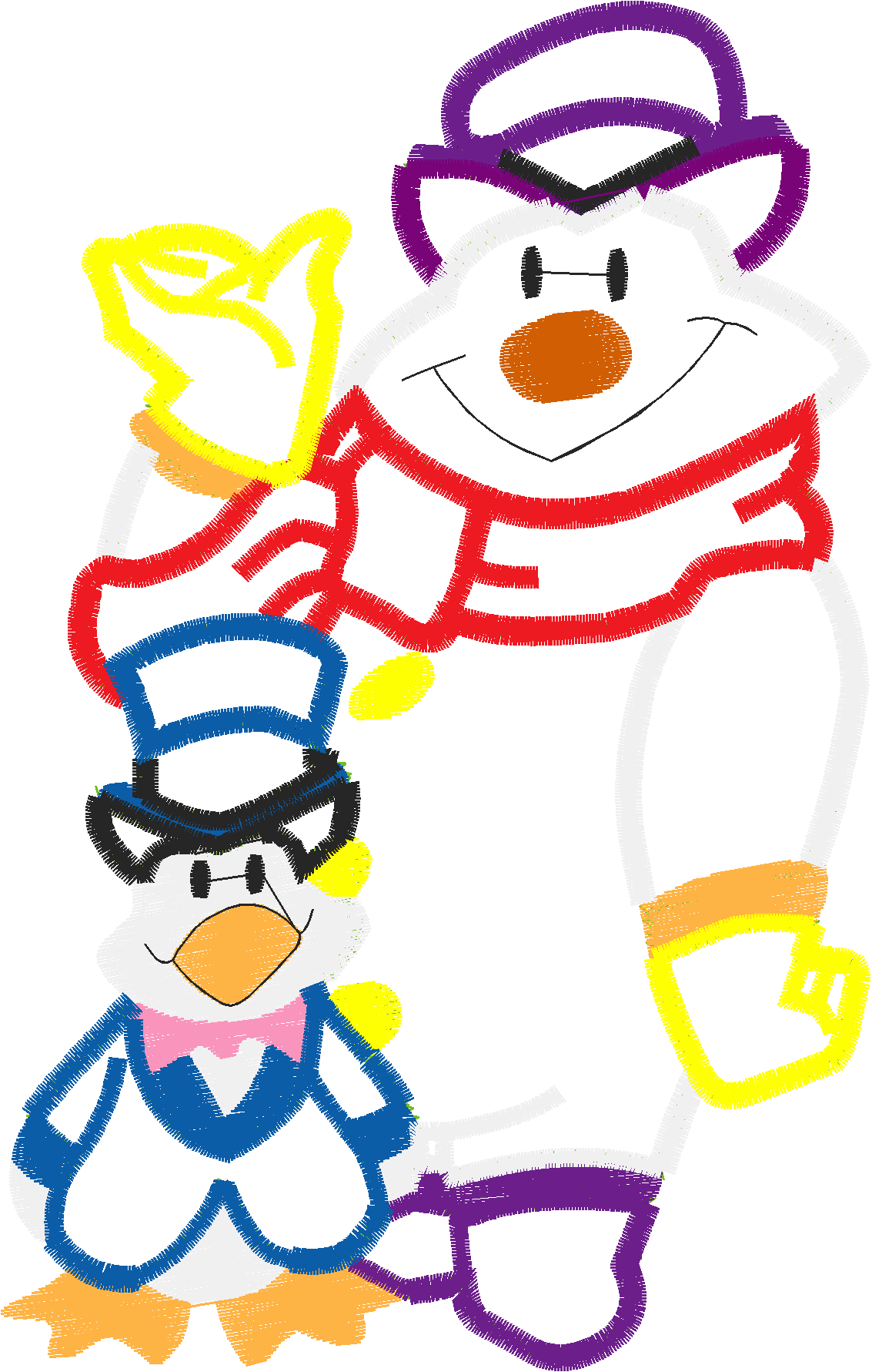 Applique - Snowmen  (5)