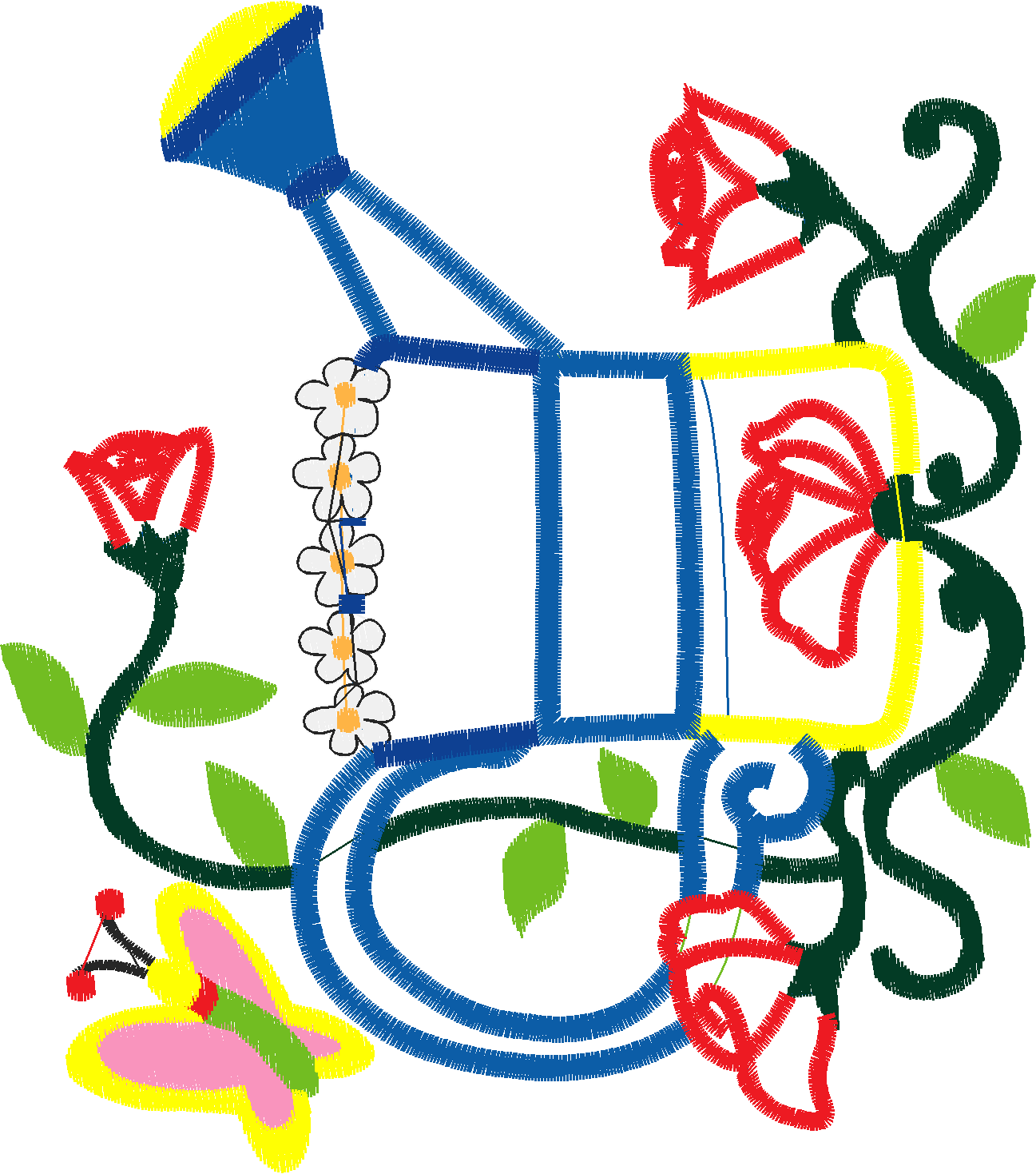 Applique - Watering Cans  (9)