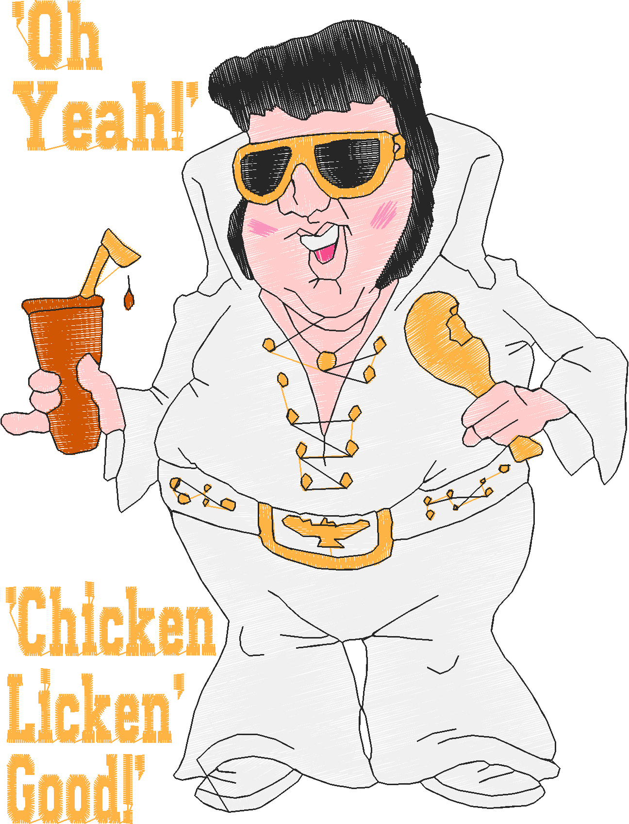 Golden Elvis 01 5x7 Script