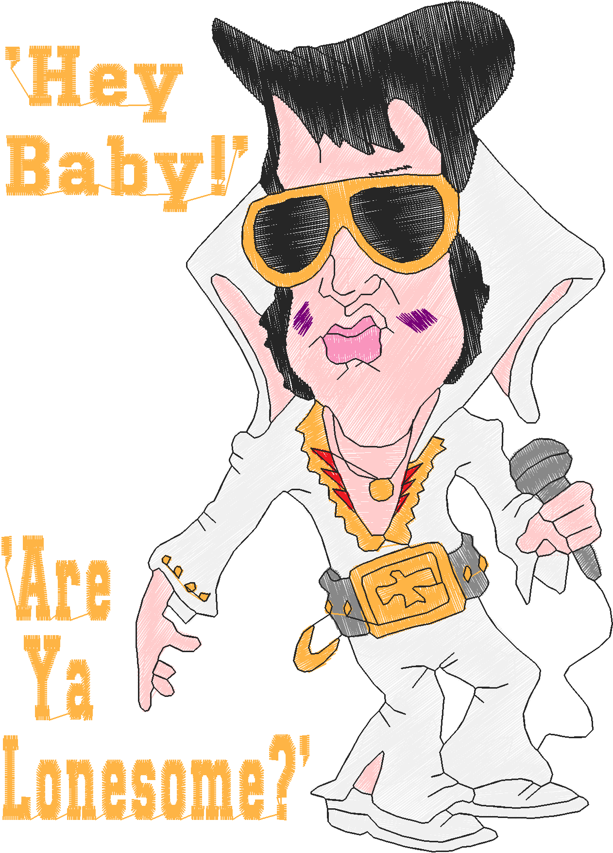 Golden Elvis 03 5x7 Script 