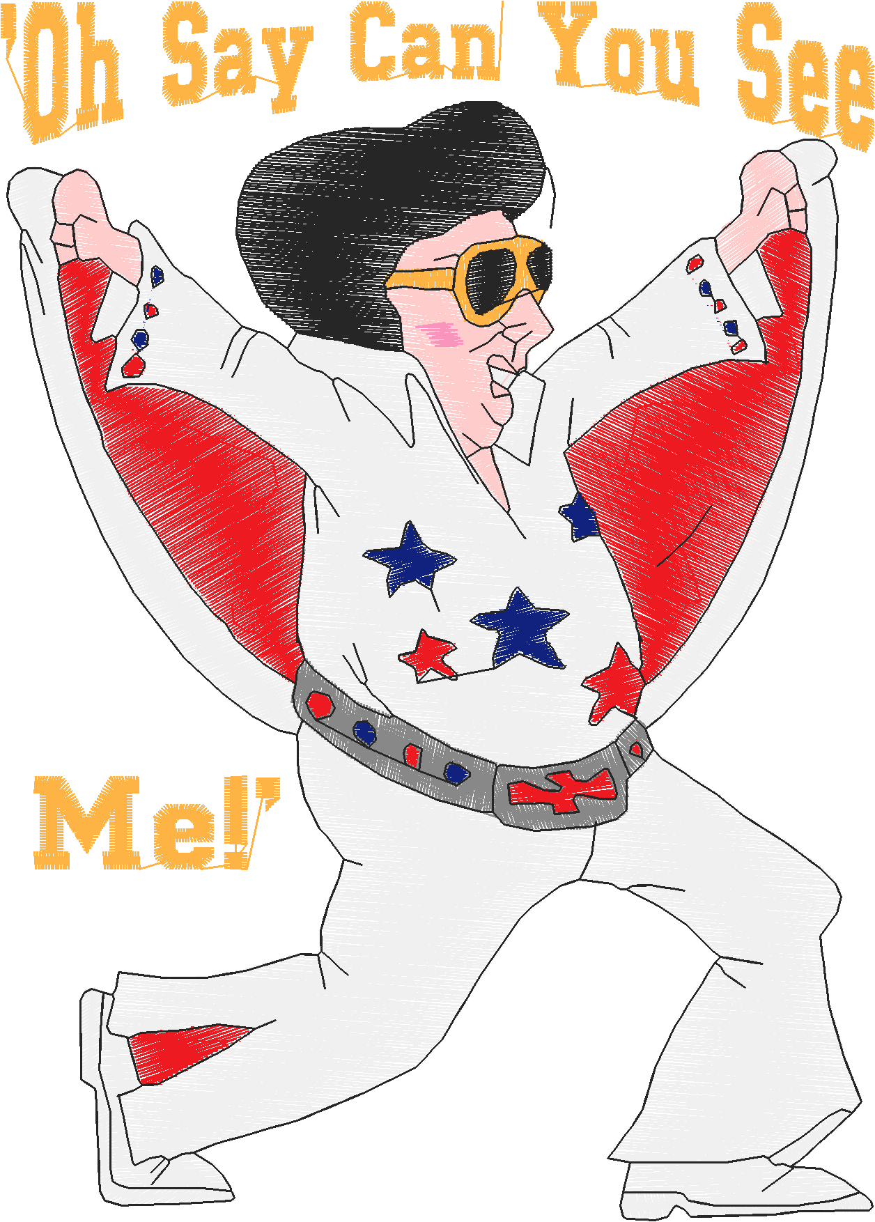 Golden Elvis 05 5x7 Script