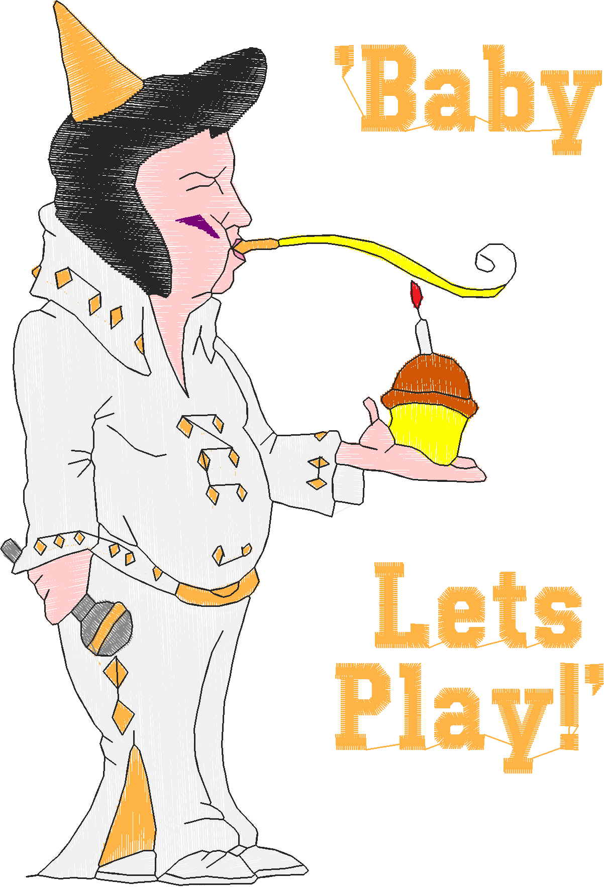 Golden Elvis 06 5x7 Script