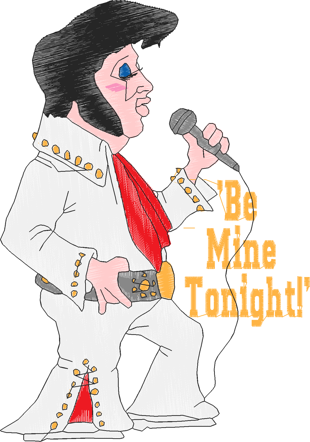 Golden Elvis 09 5x7 Script