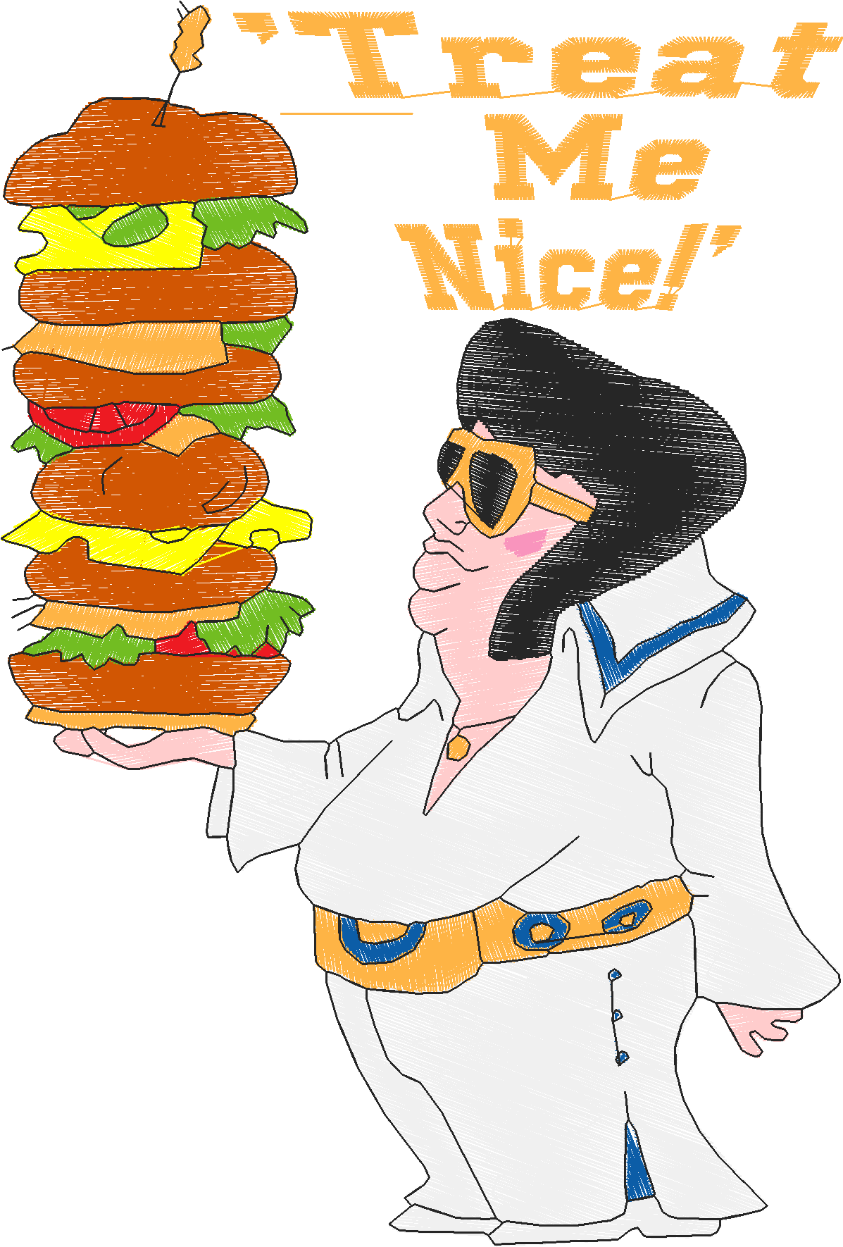 Golden Elvis 11 5x7 Script