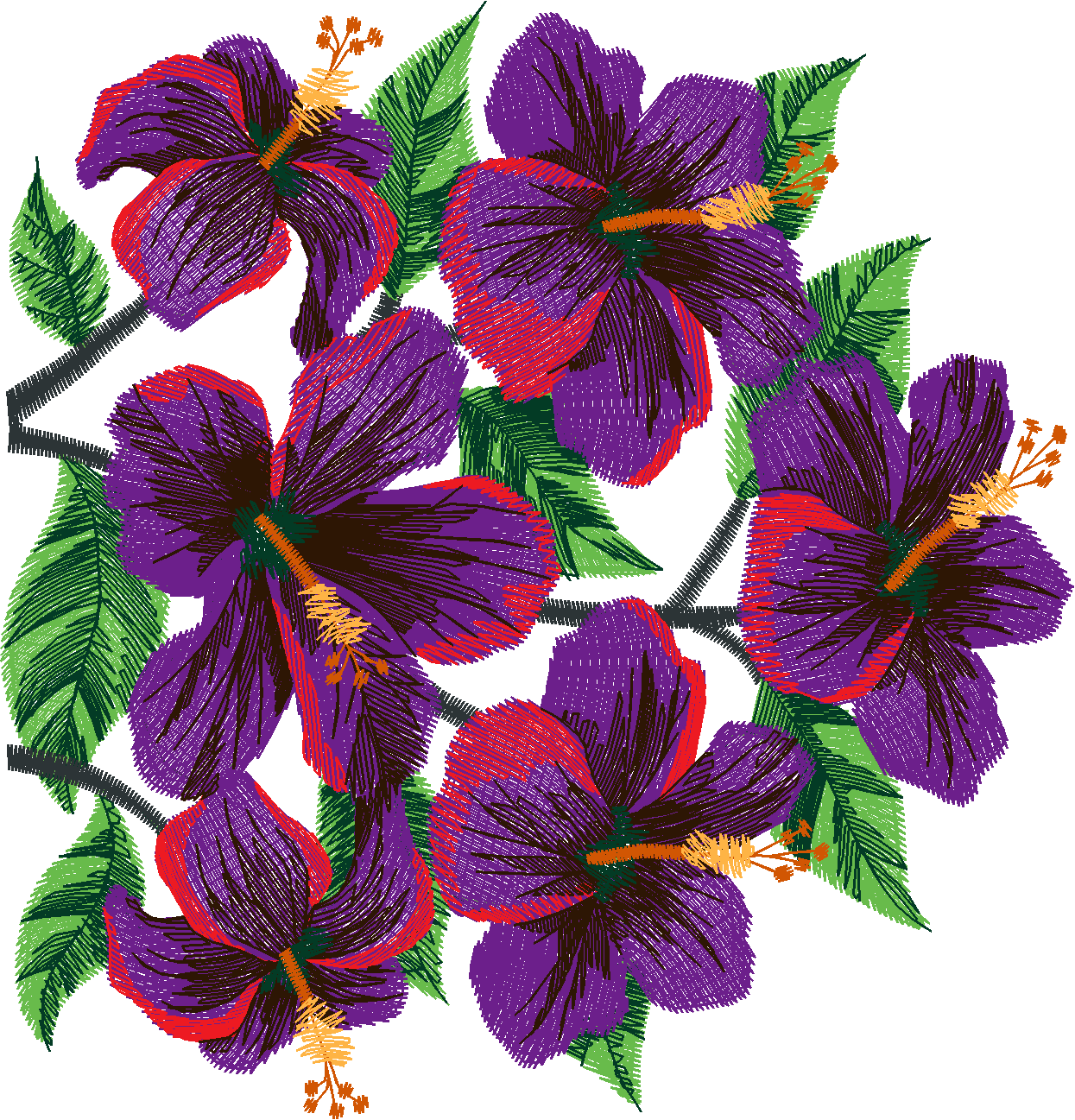 Hibiscus Purse Set 1 (2)