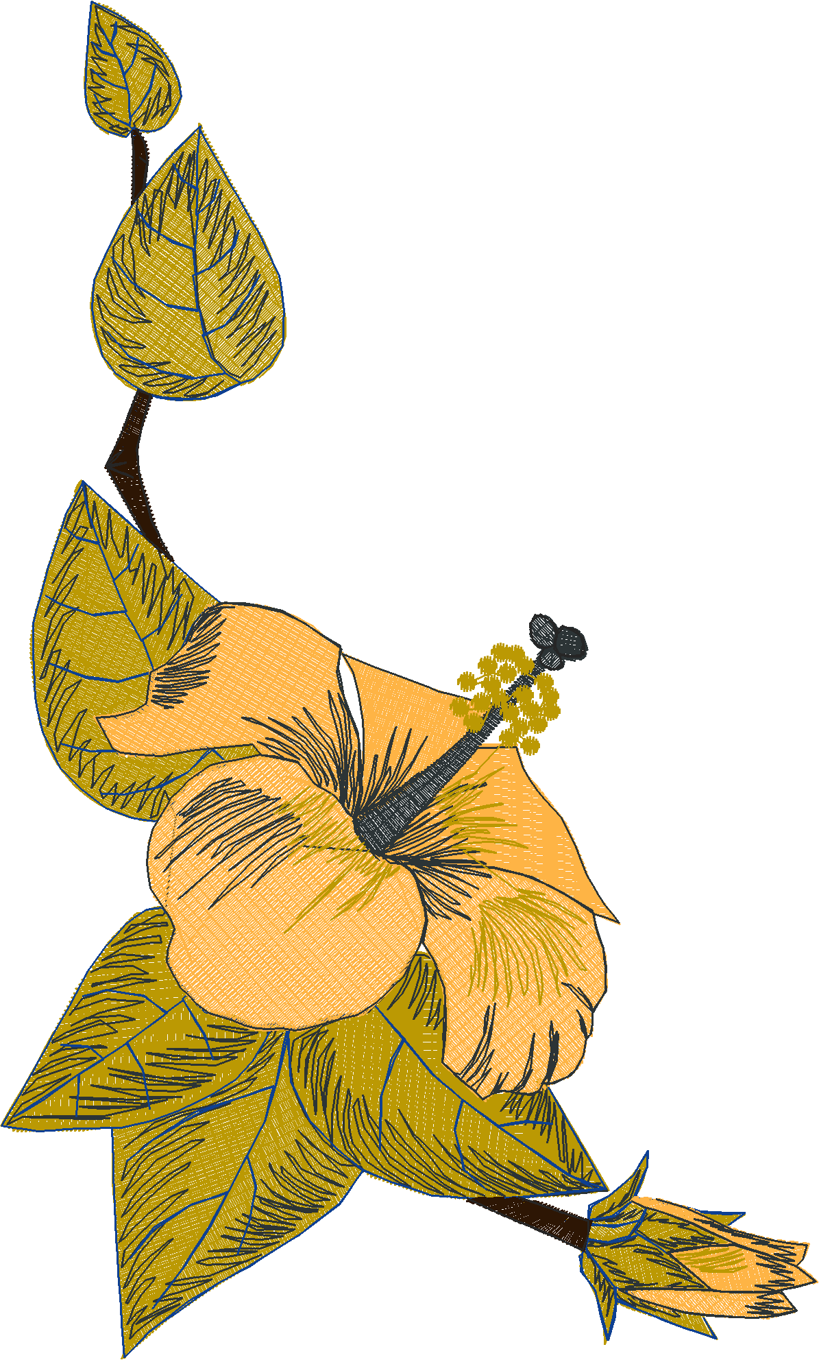 Hibiscus Table Cloth Border (2)