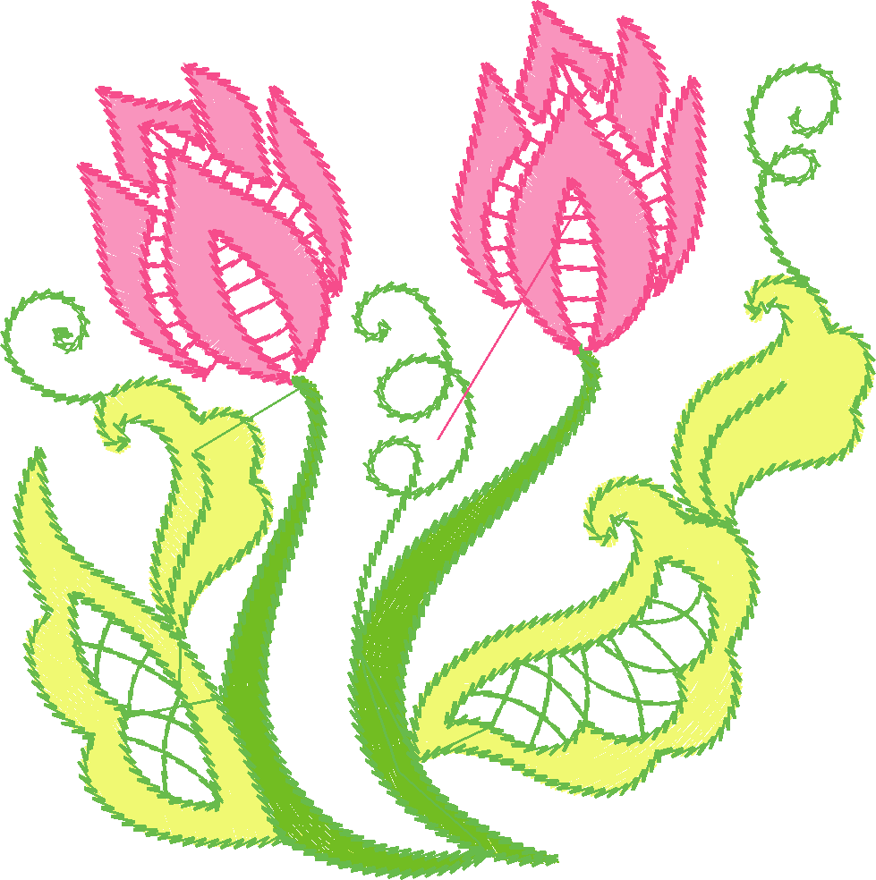 Jacobean 10 - Lace Flowers  (10)