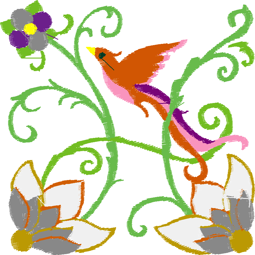 Jacobean 12 - Tropical Birds  (10)