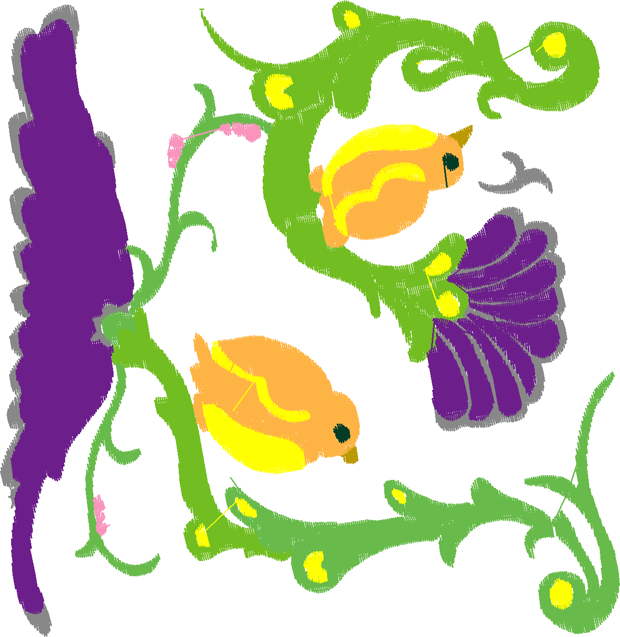 Jacobean 12 - Tropical Birds  (11)