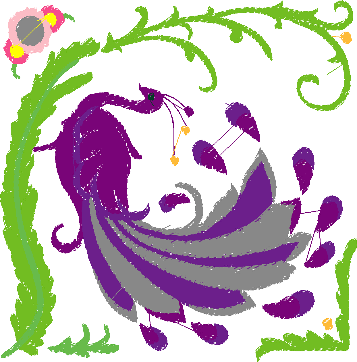 Jacobean 12 - Tropical Birds  (17)