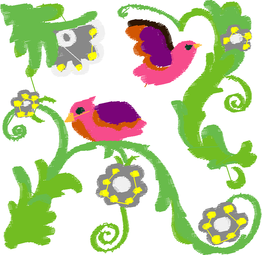Jacobean 12 - Tropical Birds  (6)