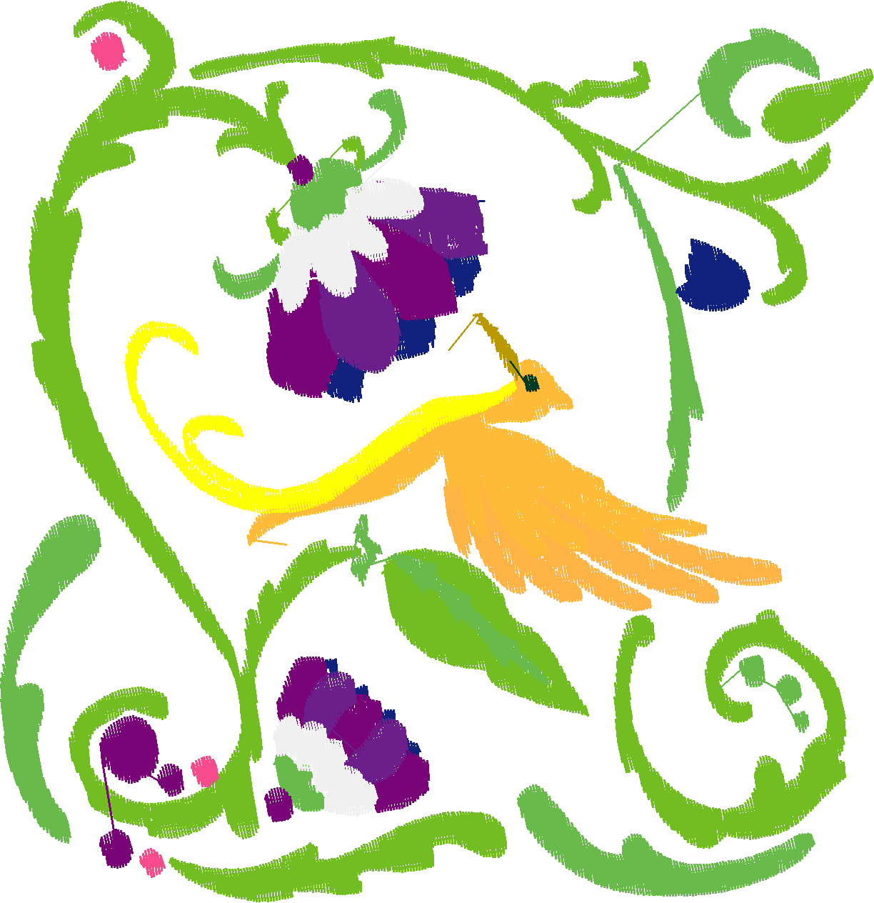 Jacobean 12 - Tropical Birds  (7)