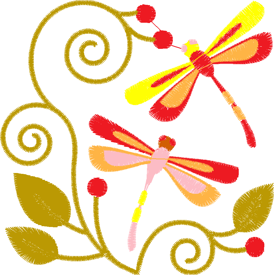 Jacobean 5 - Dragonflies  (4)