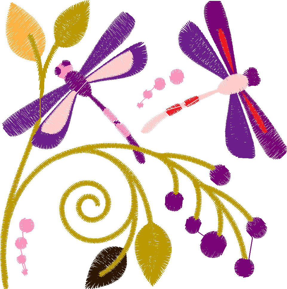 Jacobean 5 - Dragonflies  (8)