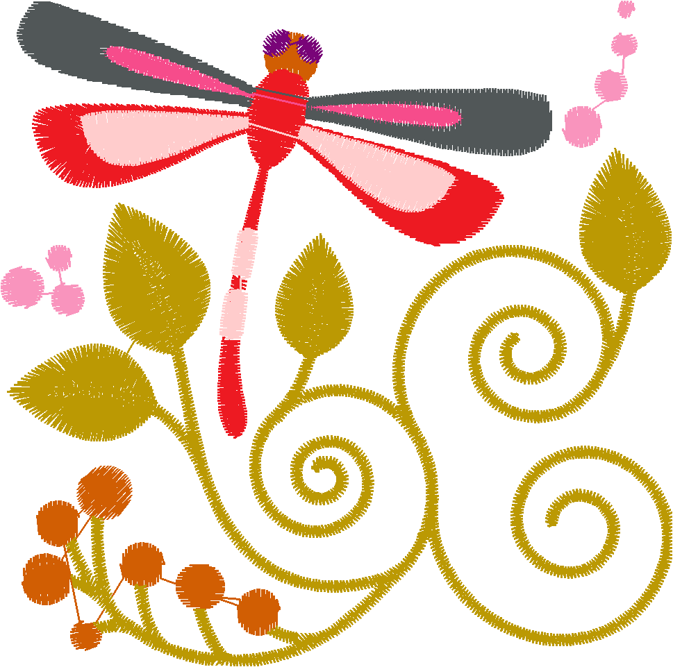 Jacobean 5 - Dragonflies  (9)