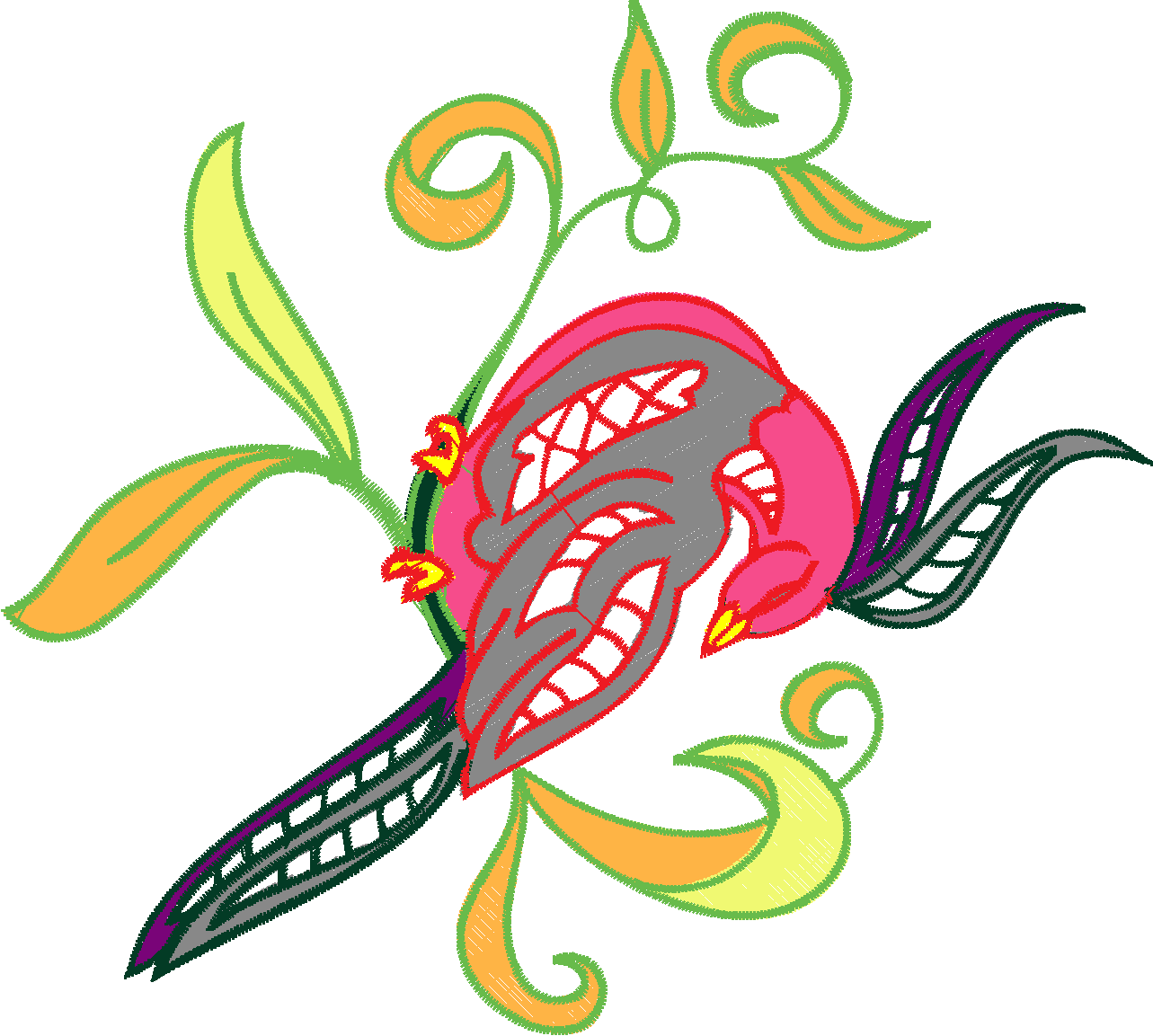 Jacobean 7 - Fantasy Birds  (2)