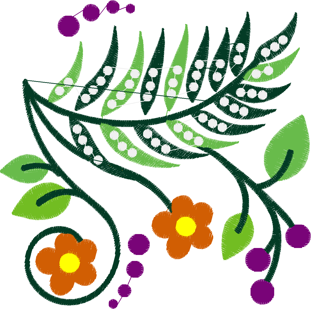 Jacobean 8 - Ferns  (10)