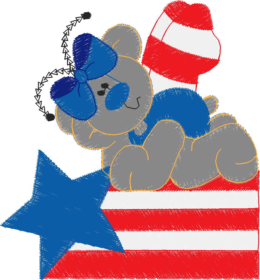 Patriotic Butterfly Bears 1  (1)