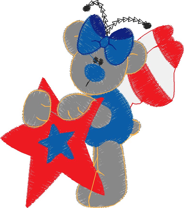 Patriotic Butterfly Bears 1  (3)