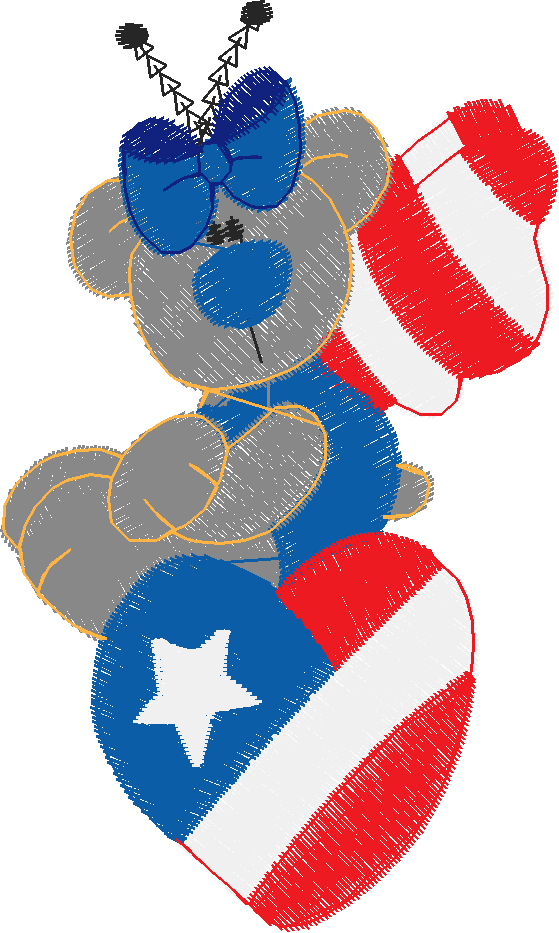Patriotic Butterfly Bears 1  (4)