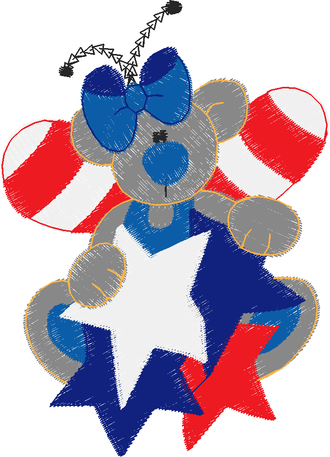 Patriotic Butterfly Bears 1  (7)
