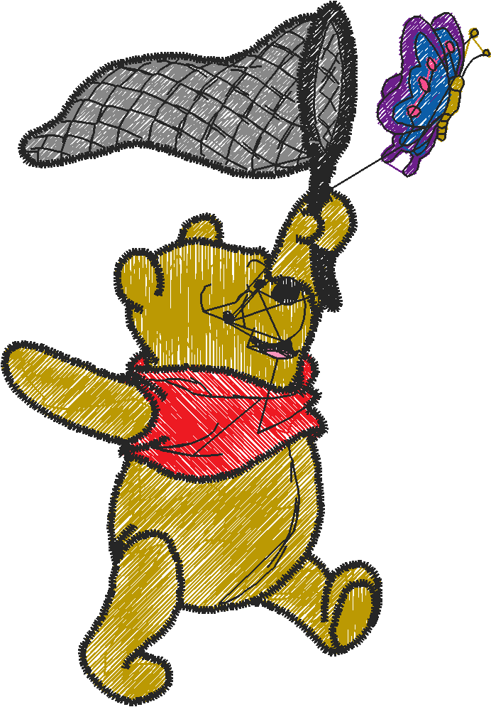 Pooh Catch A Butterfly